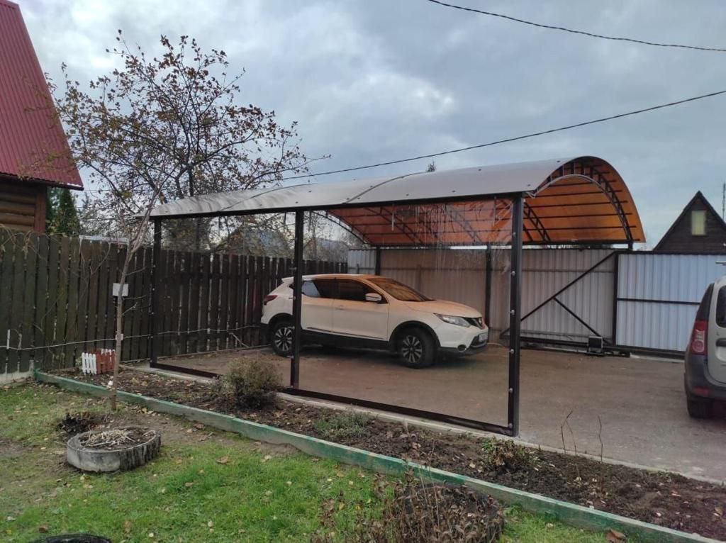 Прозрачные шторы ПВХ для навеса под автомобиль в посёлке Оленино